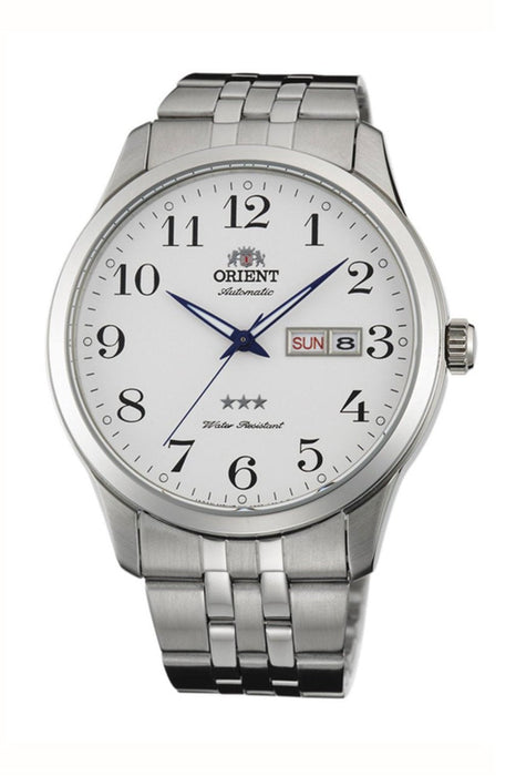 Orient Herrenuhr Automatik Edelstahl mit Bernstein-Perlenkette