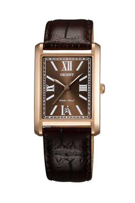 Orient Damen Uhr FUNEL001T0 Lederarmband mit Bernstein