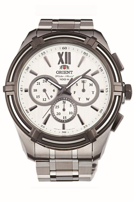 Orient Herrenuhr Edelstahl Bernstein