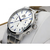 Orient RA-KV0302S10B Herren Chronograph Uhr – 42mm Edelstahl Silber