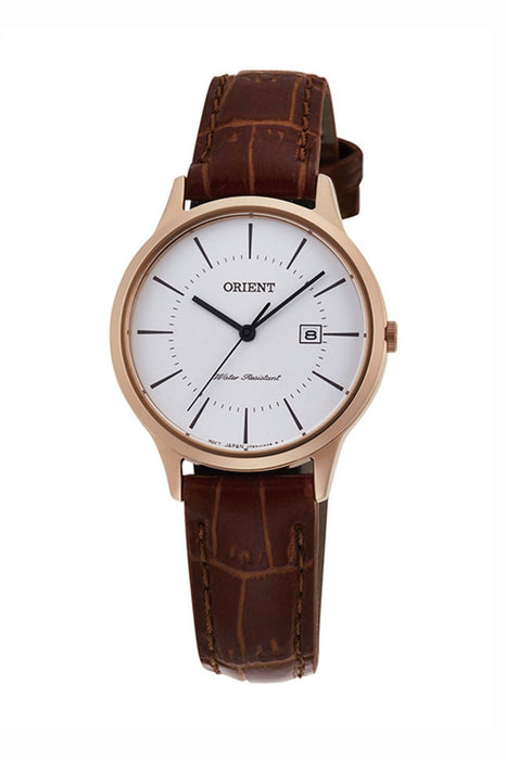 Orient Uhr Damen – Edelstahl mit Bernstein-Perlenkette