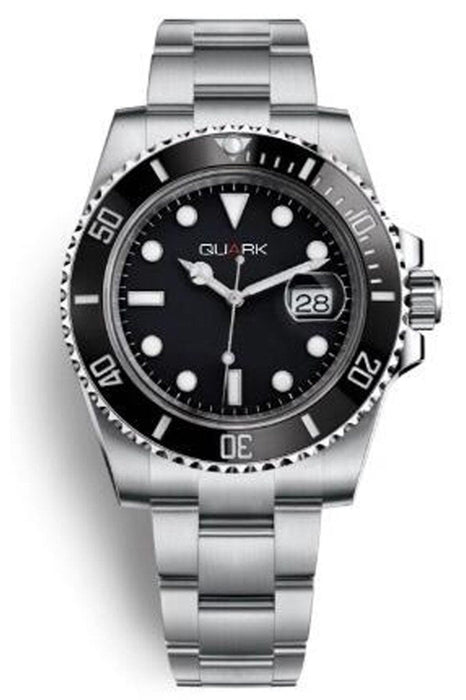 Quark Uhr QC-421D-1A Edelstahl & Leder