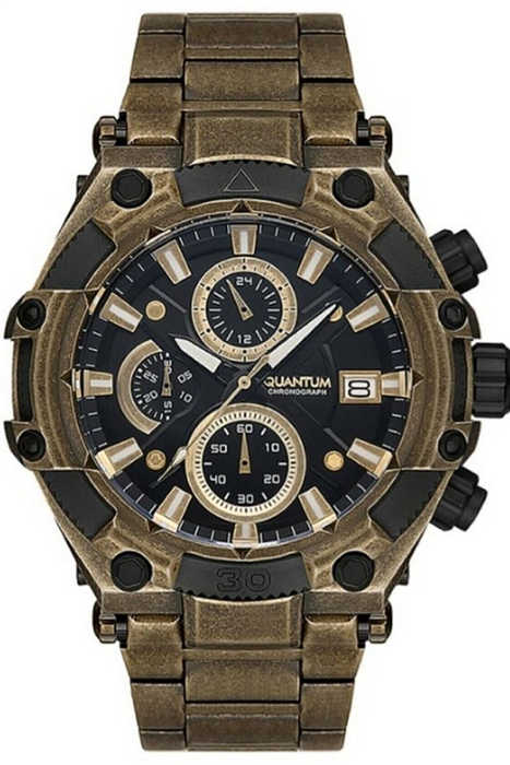 Quantum HNG715.750 Herren Chronograph Uhr – 48mm Edelstahl Uhr