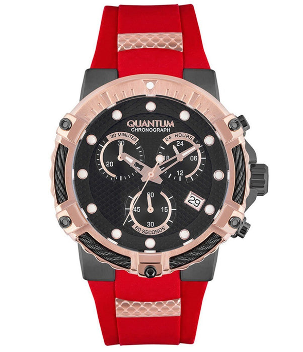 Quantum HNG794.858 Herren Chronograph Uhr mit Silikonarmband