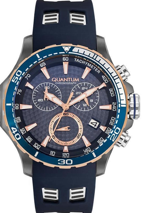 Quantum HNG834.899 Herrenuhr mit Chronograph und Silikonarmband