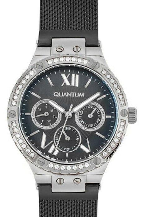 Quantum Damen Uhr Edelstahl Korbbuscharmband