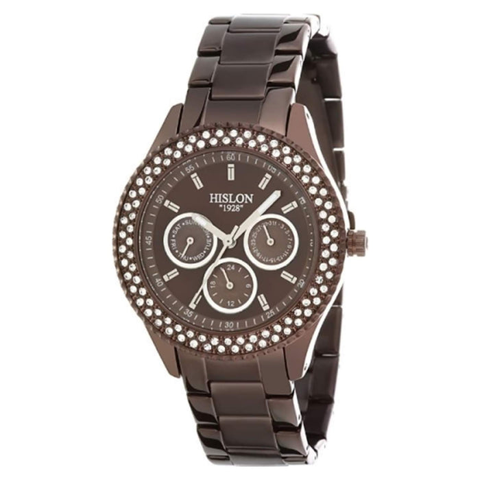 Hislon 3340L Damen Multifunktionsuhr Lederarmband