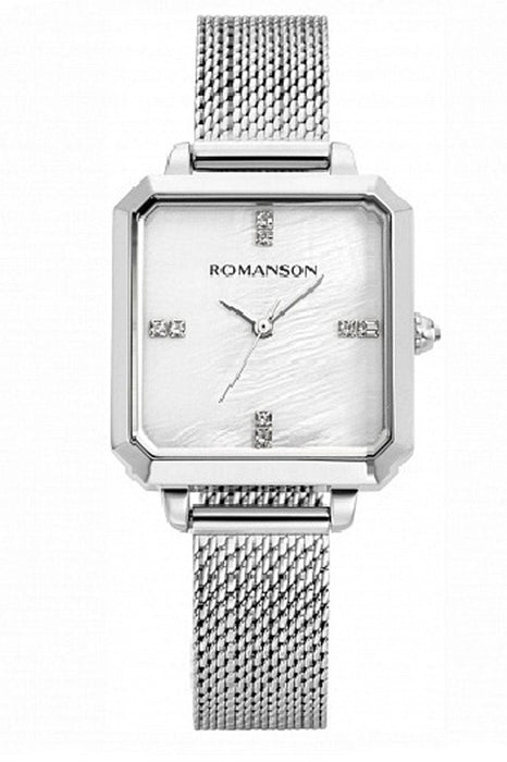 Romanson Damenarmbanduhr Edelstahl Meshband