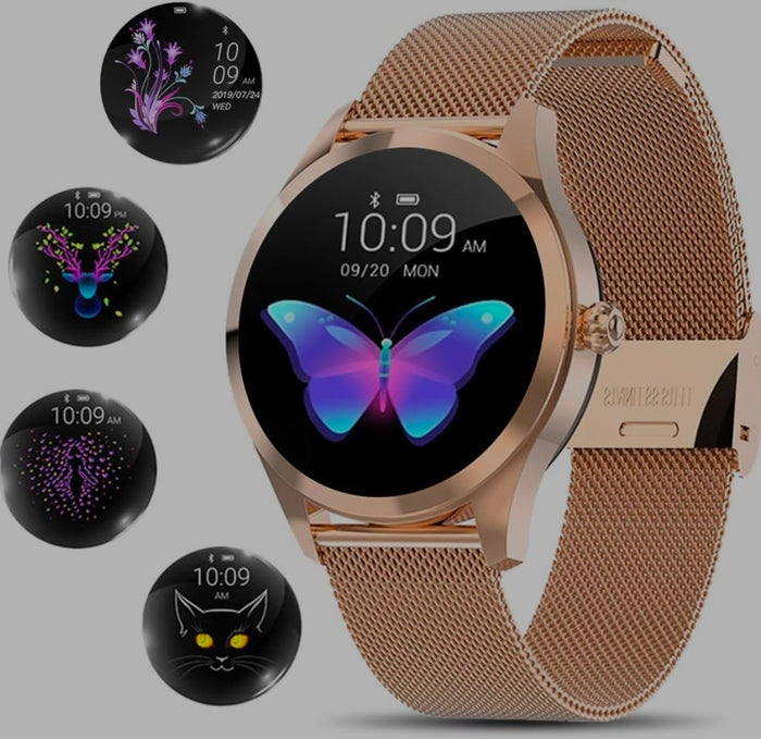 Smartwatch Damen, Novel Stylish Beautiful Smartwatch Fitness Tracker für Damen mit IP68 wasserdicht, Periodentool für Frauen, Herzfrequenz Monitor, Kalorienzähler Damen Schrittzähler Uhr