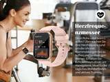 Smartwatch Damen mit Telefonfunktion 1.85" Fitness Uhr Pulsuhr Schlafmonitor Neu