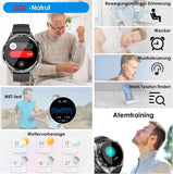 2026 Herren Smartwatch 1.43" AMOLED Always-On Metall Bluetooth Anruf SOS NEU OVP