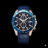 Hislon Chronograph Herrenuhr - Blau/Roségold - Neu & OVP #ÖZENSAAT