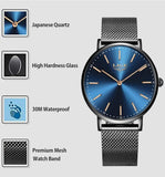 [Brand Name] Herren Uhr - Ultradünn, Edelstahl Mesh, Schwarz - Elegantes Design