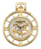 Stührling Ancestor 713 Mechanische Taschenuhr Gold Skelett - Neuwertig)