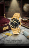 Invicta Pro Diver Herrenuhr Rosegold / Schwarz Automatic Style 200M