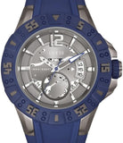 GUESS Herrenuhr W0034G6 – Blaues Silikonarmband & Anthrazit Zifferblatt