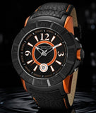 Stuhrling Original Gen-X 543 Herrenuhr Diver Quartz 50mm 10ATM Leder Neu OVP