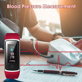 Rot, Fitnessuhr mit Blutdruck Blutsauerstoff, Pulsuhr, Schrittzähler, Kalorienzähler, Schlafmonitor, SNS SMS Anruf Benachrichtigung Fitness Tracker für Damen Herren