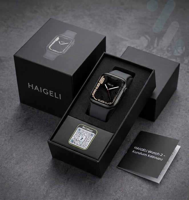 Smartwatch HAIGELI Watch 2 Neu & OVP - Fitnessuhr Touchscreen Schwarz M2Wear
