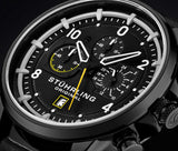 Stührling Original Volda 929 Aviator Chronograph Herrenuhr Schwarz Leder 45mm