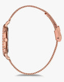 OMAX Damen Armbanduhr Roségold Silber Zifferblatt 36 mm Quarz Neu OVP