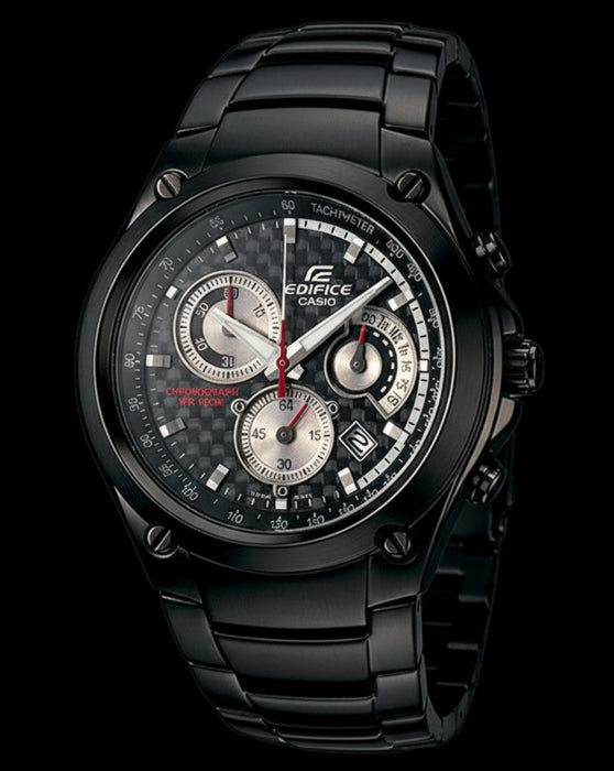 Casio Edifice EF-507BK Herrenuhr Schwarz Carbon Look - Neu mit Garantie