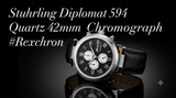 Stuhrling Diplomat 594 Chronograph Herrenuhr 5ATM Leder 42mm