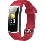 Rot, Fitnessuhr mit Blutdruck Blutsauerstoff, Pulsuhr, Schrittzähler, Kalorienzähler, Schlafmonitor, SNS SMS Anruf Benachrichtigung Fitness Tracker für Damen Herren
