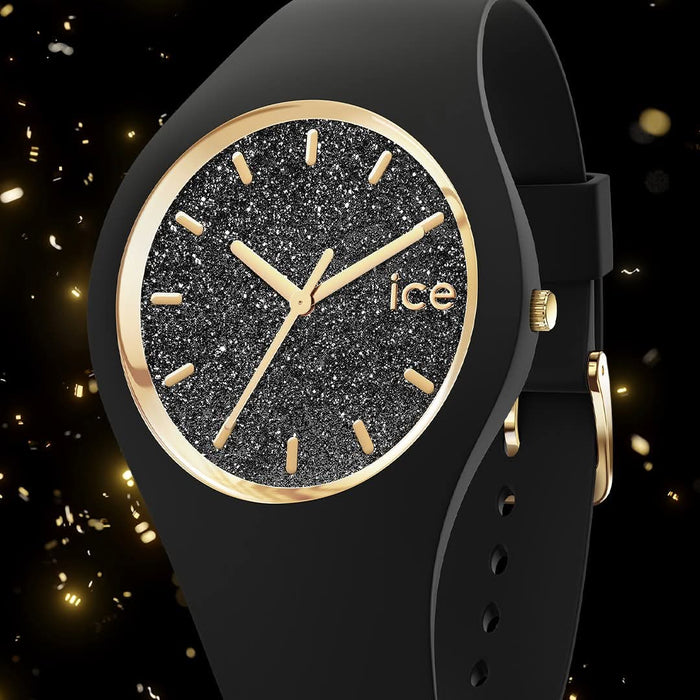 ICE-Watch Glitter Black - Damenuhr Schwarz Gold - NEU & OVP - 1 Jahr Garantie