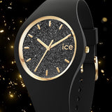 ICE-Watch Glitter Black - Damenuhr Schwarz Gold - NEU & OVP - 1 Jahr Garantie