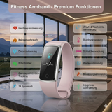 Fitness Armband Tracker HR – Wasserdicht IP68 – Smartwatch Damen Rosa – NEU & OVP