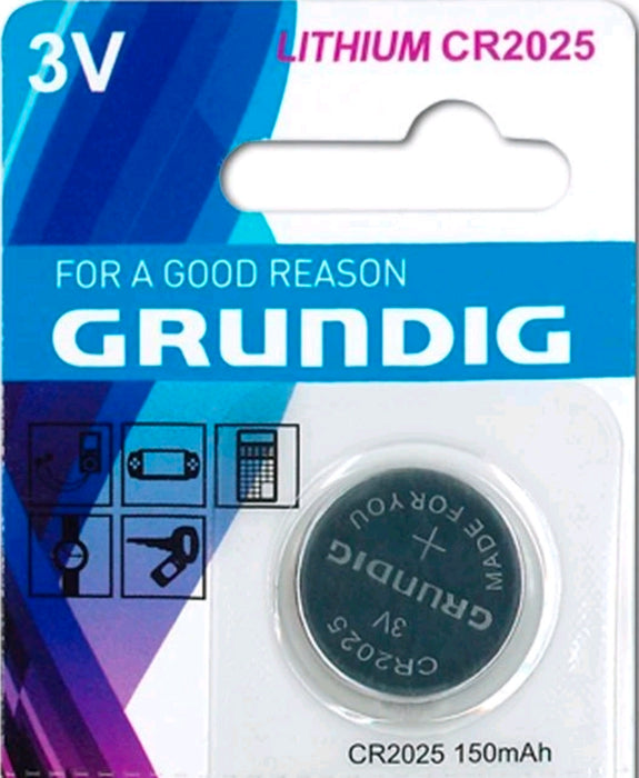 Grundig CR2025 Lithium Knopfzelle 3V - 150mAh - MHD 10/2029 - Neu & OVP