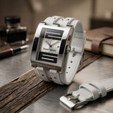 BRUNO BANANI Herren Uhr Weiß Leder Anekdot Datum, OVP Garantie Riemen