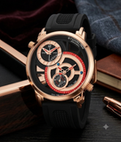 Stuhrling Original Eclipse Horizon 503 Herrenuhr 47mm Dual Time Roségold Neu OVP