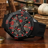 Stuhrling Original Aquadiver Xtreme Herrenuhr 49mm Schwarz / Rot ÖZENSAAT