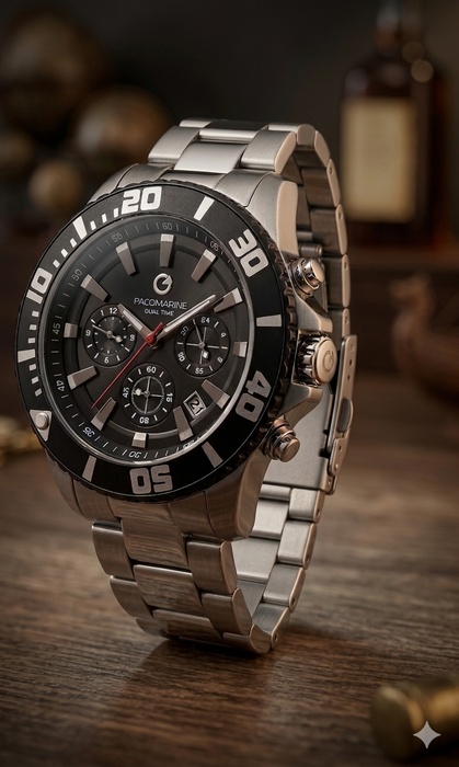 PACOMARINE PM51-0032 Chronograph Herrenuhr aus Edelstahl