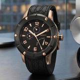 Stührling Original Torino Lista 622 Herrenuhr - 48mm - Schwarz/Roségold - NEU & OVP