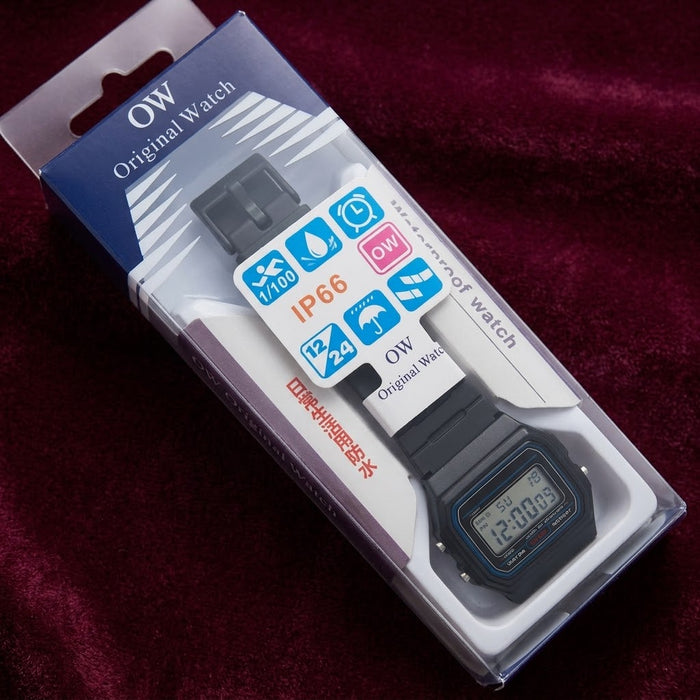 OW Original Watch Herren Damen Digitaluhr Schwarz Sportuhr Unisex Wasserdicht IP66 NEU
