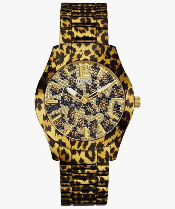GUESS Fierce Damenarmbanduhr Leopardenmuster