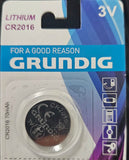 Grundig CR2016 Lithium Knopfzelle 3V - Neu & OVP - MHD 10/2029
