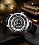 Stuhrling Original World Traveler 118B Herrenuhr Quarz 46mm Schwarz Neu OVP
