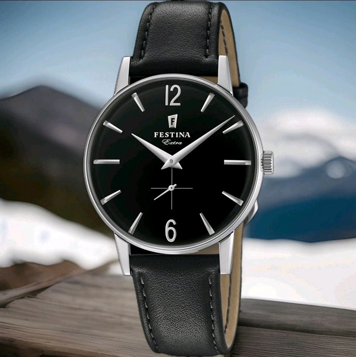 Festina F20248, Gehäuse aus Edelstahl 316L, silberfarben, Lederband