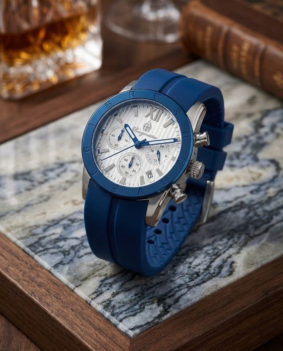 Burgmeister Herren Chronograph – Blau/Silber (Top-Zustand)
