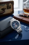 Casio Edifice EF-522D Herren Armbanduhr Chronograph NEU OVP Edelstahl Blau 100M