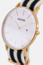 Slazenger SL.09.1980.1.12 Herrenuhr - Retro Design mit Textilarmband