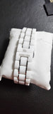 Hc Hislon Chronograph Unisex Armbanduhr Weiss Keramik Edelstahl Datum Elegant