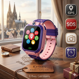 Kinder Smartwatch mit GPS Telefon SOS Kamera - Kinderuhr Wasserdicht Rosa/Blau