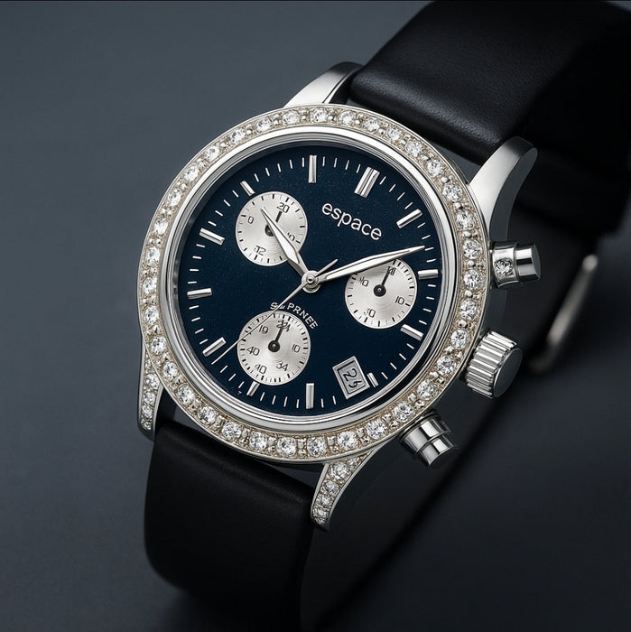 ESPACE Luxus Damenarmbanduhr – Chronograph mit Lederarmband ÖZENSAAT
