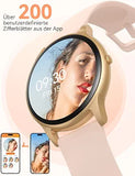 Damen Smartwatch Elegant Rosa / Gold - Fitness Tracker, Pulsuhr, Schrittzähler