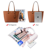 3er Set Damen Handtaschen Braun Shopper Umhängetasche Umhängetasche